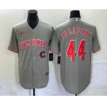 Men's Cincinnati Reds #44 Elly De La Cruz Grey Cool Base Stitched Baseball Jersey1