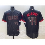 Men's Cincinnati Reds #44 Elly De La Cruz Number Black 2023 City Connect Cool Base Stitched Jersey 2