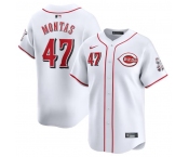 Men's Cincinnati Reds #47 Frankie Montas White Home Limited Stitched Baseball Jersey