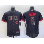 Men's Cincinnati Reds #6 Jonathan India Black 2023 City Connect Flex Base Stitched Jersey 1