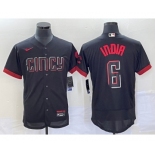 Men's Cincinnati Reds #6 Jonathan India Black 2023 City Connect Flex Base Stitched Jersey