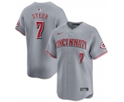 Men's Cincinnati Reds #7 Spencer Steer Gray Away Limited Stitched Baseball Jersey