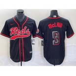 Men's Cincinnati Reds #9 Matt McLain Black 2023 City Connect Cool Base Stitched Jersey