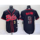 Men's Cincinnati Reds #9 Matt McLain Number Black 2023 City Connect Cool Base Stitched Jersey