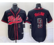 Men's Cincinnati Reds #9 Matt McLain Number Black 2023 City Connect Cool Base Stitched Jerseys