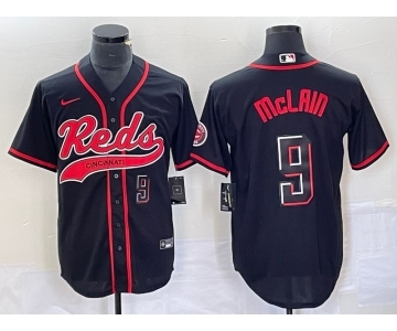 Men's Cincinnati Reds #9 Matt McLain Number Black 2023 City Connect Cool Base Stitched Jerseys