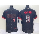 Men's Cincinnati Reds #9 Matt McLain Number Black 2023 City Connect Flex Base Stitched Jersey