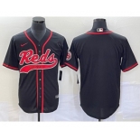 Men's Cincinnati Reds Black With Patch Cool Base Stitched Baseball Jersey