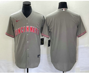 Men's Cincinnati Reds Blank Grey Cool Base Stitched Baseball Jersey