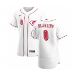 Men's Nike Cincinnati Reds #0 Alex Blandino White Home 2020 Authentic Player Baseball Jersey