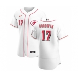 Men's Nike Cincinnati Reds #17 Brian Goodwin White Home 2020 Authentic Player Baseball Jersey