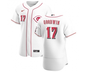 Men's Nike Cincinnati Reds #17 Brian Goodwin White Home 2020 Authentic Player Baseball Jersey