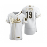 Men's Nike Cincinnati Reds #19 Joey Votto White 2020 Authentic Golden Edition Baseball Jersey