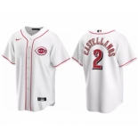 Men's Nike Cincinnati Reds #2 Nick Castellanos Cool Base white Stitched Baseball Jersey