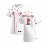 Men's Nike Cincinnati Reds #2 Nick Castellanos White Home 2020 Authentic Player Baseball Jersey