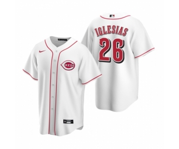 Men's Nike Cincinnati Reds #26 Raisel Iglesias White Home Stitched Baseball Jersey