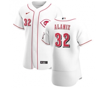 Men's Nike Cincinnati Reds #32 R.J. Alaniz White Home 2020 Authentic Player Baseball Jersey