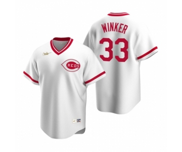 Men's Nike Cincinnati Reds #33 Jesse Winker White Cooperstown Collection Home Stitched Baseball Jersey