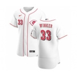 Men's Nike Cincinnati Reds #33 Jesse Winker White Home 2020 Authentic Player Baseball Jersey