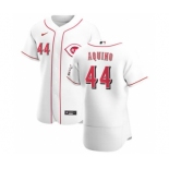 Men's Nike Cincinnati Reds #44 Aristides Aquino White Home 2020 Authentic Player Baseball Jersey