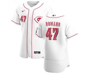 Men's Nike Cincinnati Reds #47 Sal Romano White Home 2020 Authentic Player Baseball Jersey