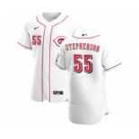 Men's Nike Cincinnati Reds #55 Robert Stephenson White Home 2020 Authentic Player Baseball Jersey