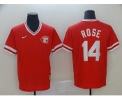 Men's Nike Majestic Cincinnati Reds #14 Pete Rose Red M&N MLB Jersey