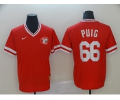 Men's Nike Majestic Cincinnati Reds #66 Yasiel Puig Red M&N MLB Jersey