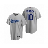 Los Angeles Dodgers #10 Justin Turner Nike Gray Replica Alternate Jersey