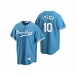 Los Angeles Dodgers #10 Justin Turner Nike Light Blue Cooperstown Collection Alternate Jersey