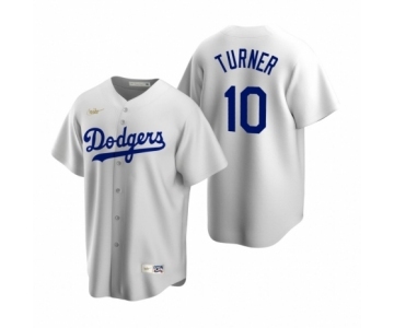 Los Angeles Dodgers #10 Justin Turner Nike White Cooperstown Collection Home Jersey