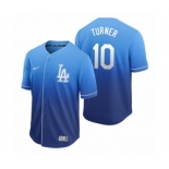 Los Angeles Dodgers #10 Justin Turner Royal Fade Nike Jersey