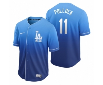 Los Angeles Dodgers #11 A.J. Pollock Royal Fade Nike Jersey