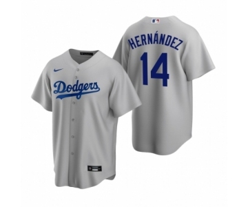 Los Angeles Dodgers #14 Enrique Hernandez Nike Gray Replica Alternate Jersey