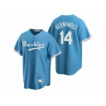 Los Angeles Dodgers #14 Enrique Hernandez Nike Light Blue Cooperstown Collection Alternate Jersey