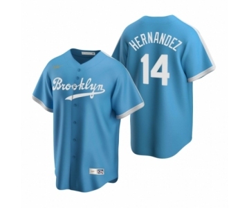 Los Angeles Dodgers #14 Enrique Hernandez Nike Light Blue Cooperstown Collection Alternate Jersey