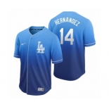 Los Angeles Dodgers #14 Enrique Hernandez Royal Fade Nike Jersey