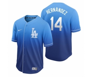 Los Angeles Dodgers #14 Enrique Hernandez Royal Fade Nike Jersey