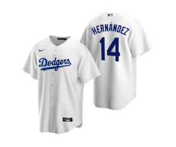 Los Angeles Dodgers #14Enrique Hernandez Nike White Replica Home Jersey