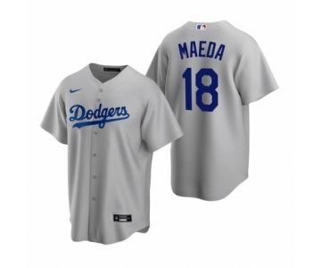 Los Angeles Dodgers #18 Kenta Maeda Nike Gray Replica Alternate Jersey