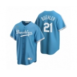 Los Angeles Dodgers #21 Walker Buehler Nike Light Blue Cooperstown Collection Alternate Jersey