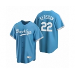 Los Angeles Dodgers #22 Clayton Kershaw Nike Light Blue Cooperstown Collection Alternate Jersey