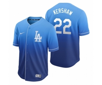 Los Angeles Dodgers #22 Clayton Kershaw Royal Fade Nike Jersey