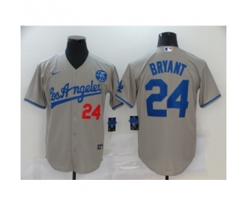 Los Angeles Dodgers #24 Kobe Bryant Gray Jersey