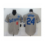 Los Angeles Dodgers #24 Kobe Bryant Gray Jerseys1