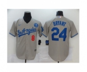 Los Angeles Dodgers #24 Kobe Bryant Gray Jerseys1