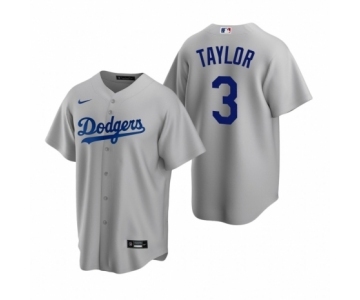 Los Angeles Dodgers #3 Chris Taylor Nike Gray Replica Alternate Jersey