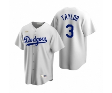 Los Angeles Dodgers #3 Chris Taylor Nike White Cooperstown Collection Home Jersey