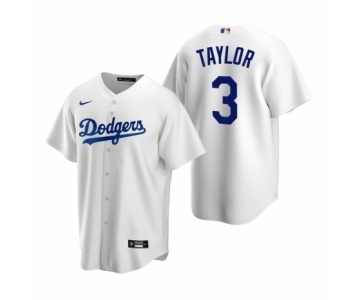 Los Angeles Dodgers #3 Chris Taylor Nike White Replica Home Jersey