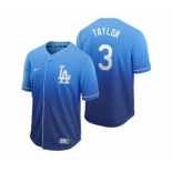 Los Angeles Dodgers #3 Chris Taylor Royal Fade Nike Jersey